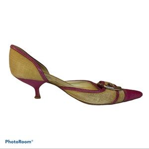 Vintage Prada Buckle Kitten Heels